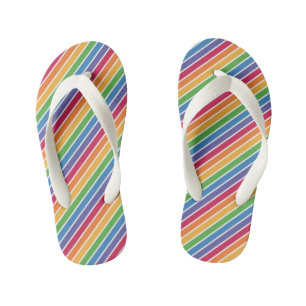 Regenbogenstreifen Muster Kinderbadesandalen