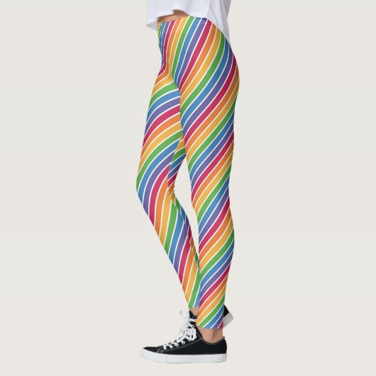 Regenbogenstreifen Muster Leggings (Links)