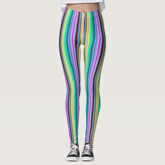 Regenbogenstreifen - Muster Leggings (Vorderseite)
