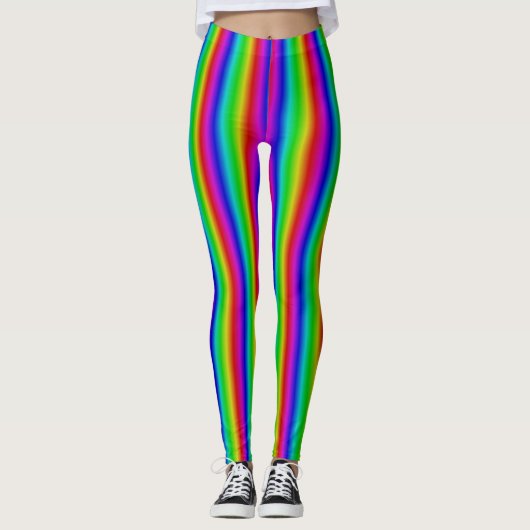 Regenbogenstreifen - Muster Leggings (Vorderseite)