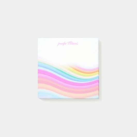 Regenbogenstreifen-Muster Rosa Benutzerdefiniert Post-it Klebezettel (Vorderseite)