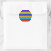Regenbogenstreifen - Muster Runder Aufkleber (Tasche)