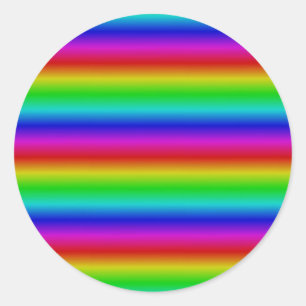 Regenbogenstreifen - Muster Runder Aufkleber