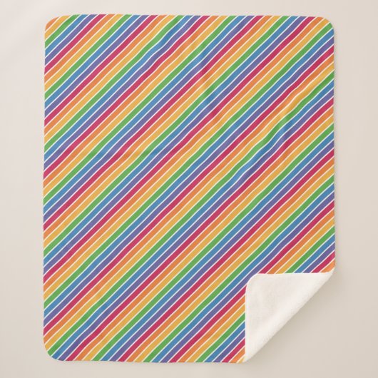 Regenbogenstreifen Muster Sherpadecke (Vorderseite)