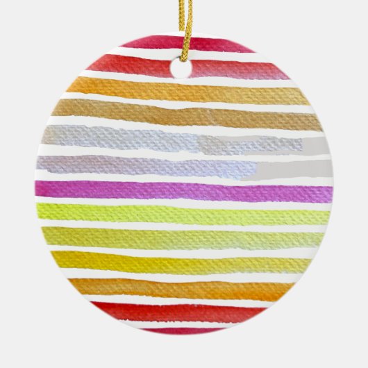 Regenbogenstreifen niedliche Wasserfarbe Keramik Ornament (Vorne)