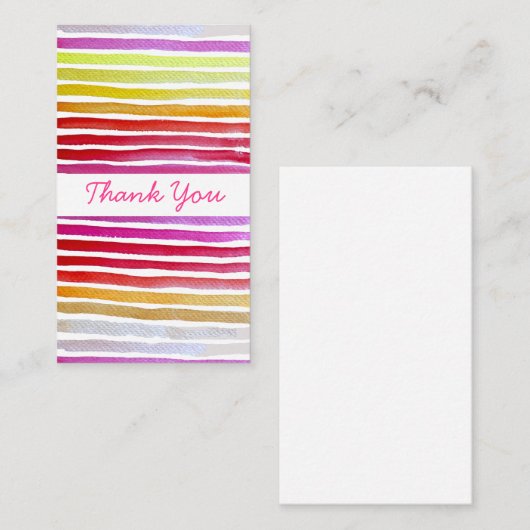 Regenbogenstreifen niedliche Wasserfarbe Mitteilungskarte (Vorne/Hinten)