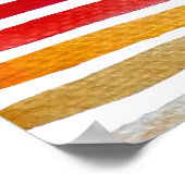 Regenbogenstreifen niedliche Wasserfarbe Poster (Ecke)
