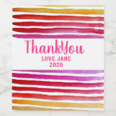 Regenbogenstreifen niedliche Wasserfarbe Weinetikett (Einzelnes Label)