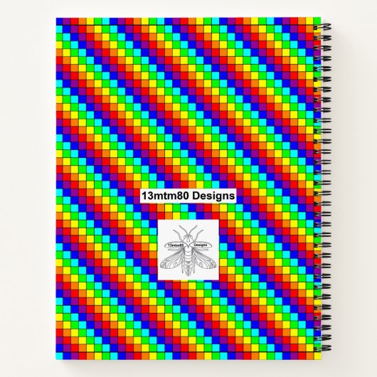 Regenbogenstreifen - Notebook Notizblock (Rückseite)