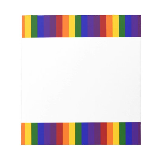 Regenbogenstreifen Notizblock (Vorderseite)