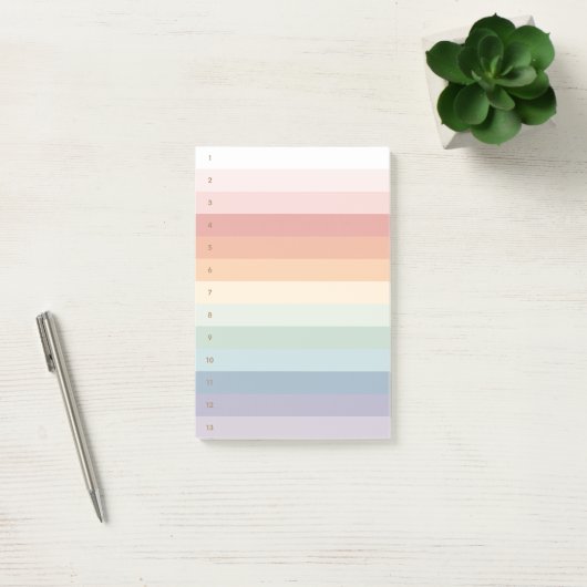 Regenbogenstreifen nummeriert post-it klebezettel (Büro)