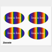 Regenbogenstreifen Ovaler Aufkleber (Blatt)