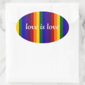 Regenbogenstreifen Ovaler Aufkleber (Tasche)