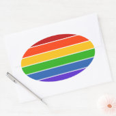 Regenbogenstreifen Ovaler Aufkleber (Umschlag)