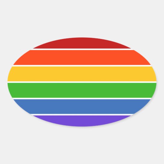 Regenbogenstreifen Ovaler Aufkleber (Vorderseite)