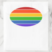 Regenbogenstreifen Ovaler Aufkleber (Tasche)