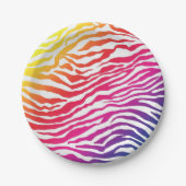Regenbogenstreifen Pappteller (Vorderseite)