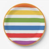 Regenbogenstreifen  pappteller (Vorderseite)