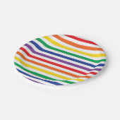 Regenbogenstreifen Pappteller (Schrägansicht)
