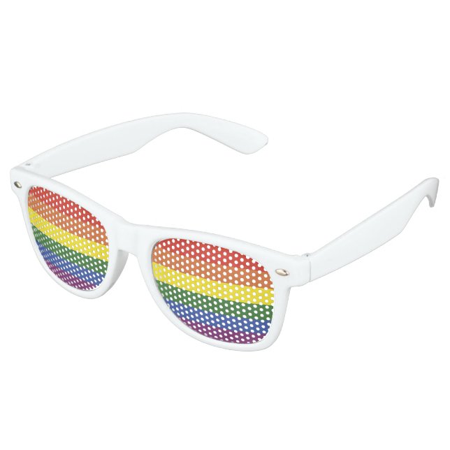 Regenbogenstreifen Partybrille (Schrägansicht)