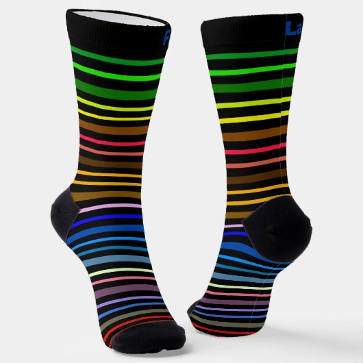Regenbogenstreifen - personalisierbar socken (Gewinkelt)
