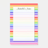 Regenbogenstreifen Personalisiert 4 x 6 Post-it Klebezettel (Vorderseite)