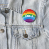 Regenbogenstreifen Personalisiert Button (Beispiel)