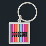 Regenbogenstreifen Personalisiert Schlüsselanhänger<br><div class="desc">Helles mehrfarbiges Regenbogen Streifen Muster mit einer Vorlage,  um Ihren Namen oder anderen Text hinzuzufügen.</div>