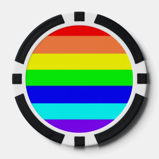 Regenbogenstreifen Pokerchips (Vorderseite)