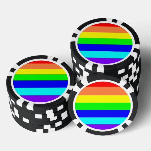 Regenbogenstreifen Pokerchips (Stapel)