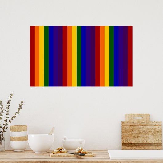 Regenbogenstreifen Poster (Küche)