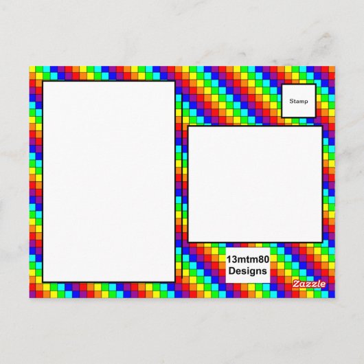 Regenbogenstreifen - Postkarte (Rückseite)