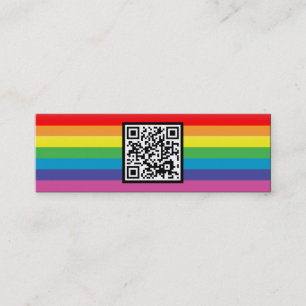Regenbogenstreifen QR-Code Mini Visitenkarte