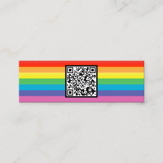 Regenbogenstreifen QR-Code Mini Visitenkarte (Vorderseite)