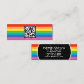 Regenbogenstreifen QR-Code Mini Visitenkarte (Vorne/Hinten)