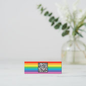 Regenbogenstreifen QR-Code Mini Visitenkarte (Stehend Vorderseite)