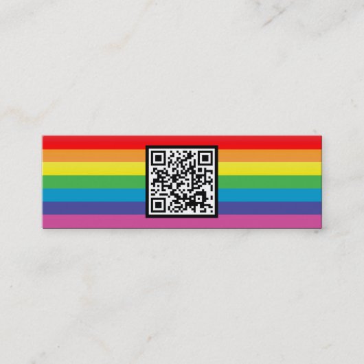 Regenbogenstreifen QR-Code Mini Visitenkarte (Vorderseite)