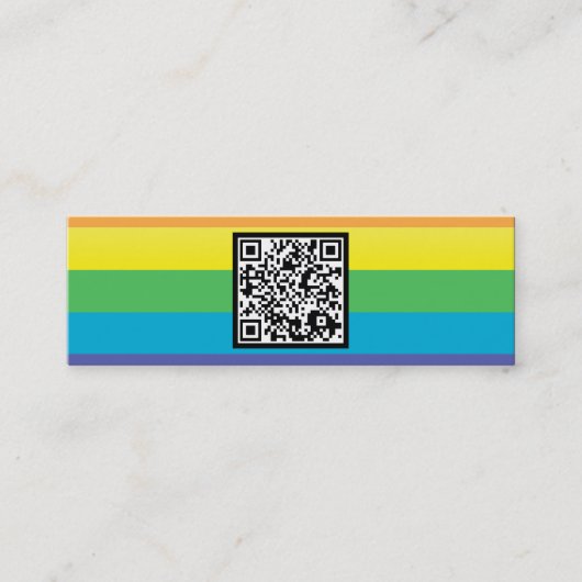 Regenbogenstreifen QR-Code Mini Visitenkarte (Vorderseite)