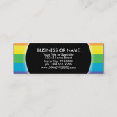 Regenbogenstreifen QR-Code Mini Visitenkarte (Rückseite)