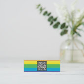 Regenbogenstreifen QR-Code Mini Visitenkarte (Stehend Vorderseite)