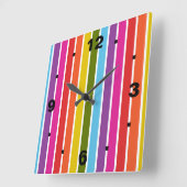 Regenbogenstreifen Quadratische Wanduhr (Winkel)