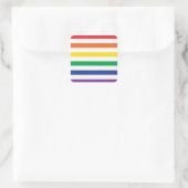 Regenbogenstreifen Quadratischer Aufkleber (Tasche)