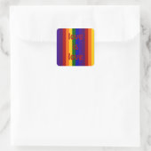 Regenbogenstreifen Quadratischer Aufkleber (Tasche)