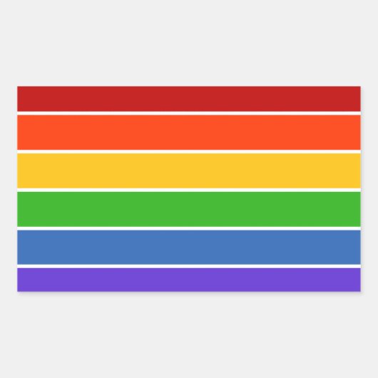 Regenbogenstreifen Rechteckiger Aufkleber (Vorderseite)