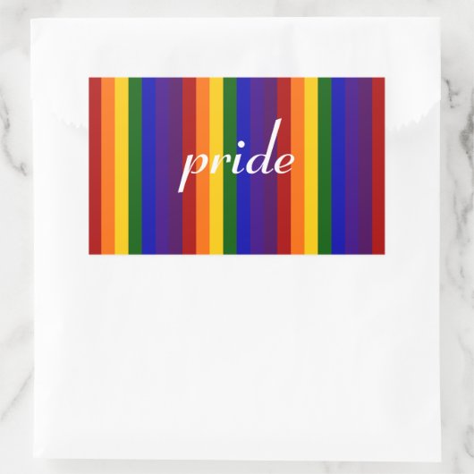 Regenbogenstreifen Rechteckiger Aufkleber (Tasche)