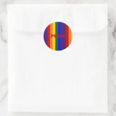 Regenbogenstreifen Runder Aufkleber (Tasche)
