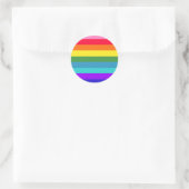 Regenbogenstreifen Runder Aufkleber (Tasche)
