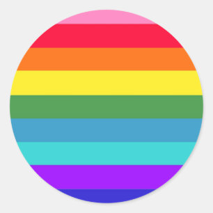 Regenbogenstreifen Runder Aufkleber
