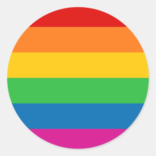 Regenbogenstreifen Runder Aufkleber (Vorderseite)