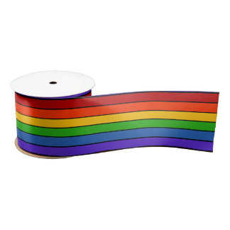 Regenbogenstreifen Satinband